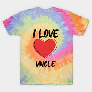 I Love uncle with Red Heart T-Shirt